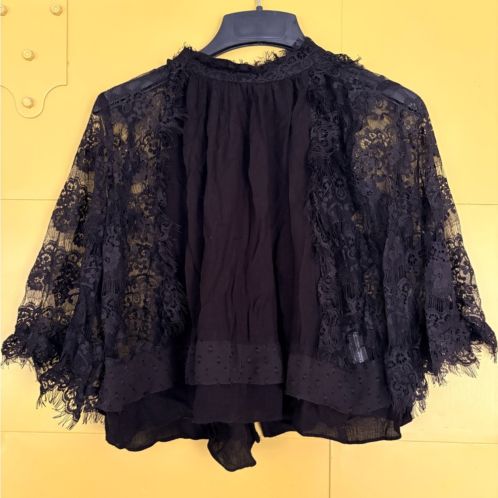 Zara Black Lace Women's Blouse